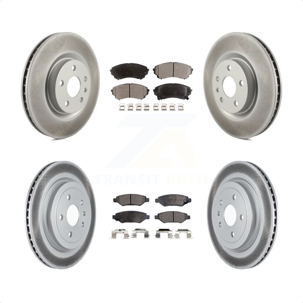 [Avant + Arrière] Kit de disque (revêtu) et plaquette (semi-métallique) de frein pour Cadillac CTS avec Heavy Duty Brakes KGF-102323 par Transit Auto