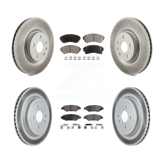 [Avant + Arrière] Kit de disque (revêtu) et plaquette (semi-métallique) de frein pour Cadillac CTS avec Heavy Duty Brakes KGF-102323 par Transit Auto