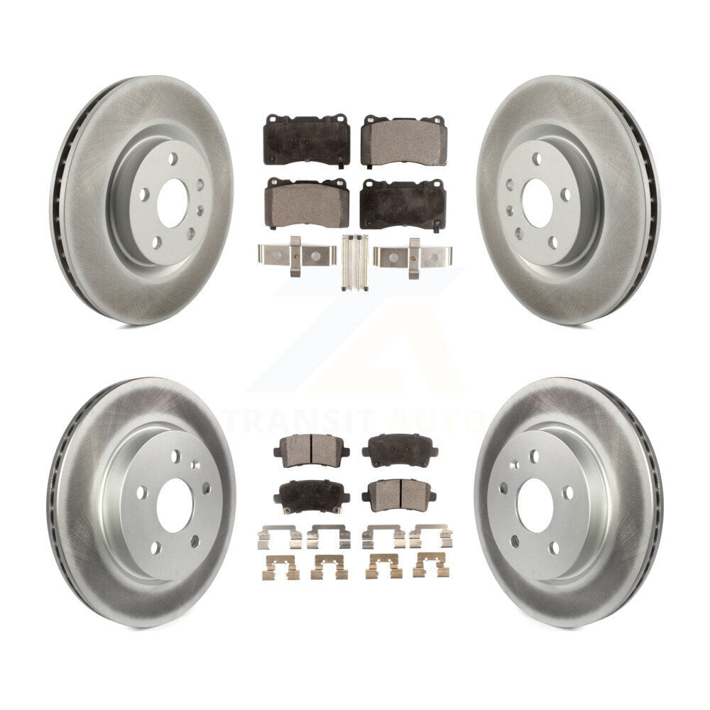 [Avant + Arrière] Kit de disque (revêtu) et plaquette (semi-métallique) de frein pour 2013-2019 Cadillac XTS sans Heavy Duty Brakes KGF-102327