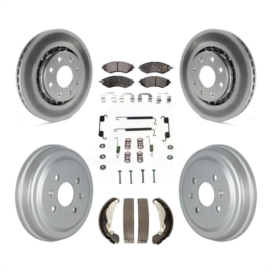[Avant + Arrière] Kit de disque (revêtu) et plaquette (semi-métallique) de frein pour Chevrolet Aveo Spark Aveo5 Pontiac G3 Suzuki Wave Wave5 Swift+ KGF-102340 par Transit Auto