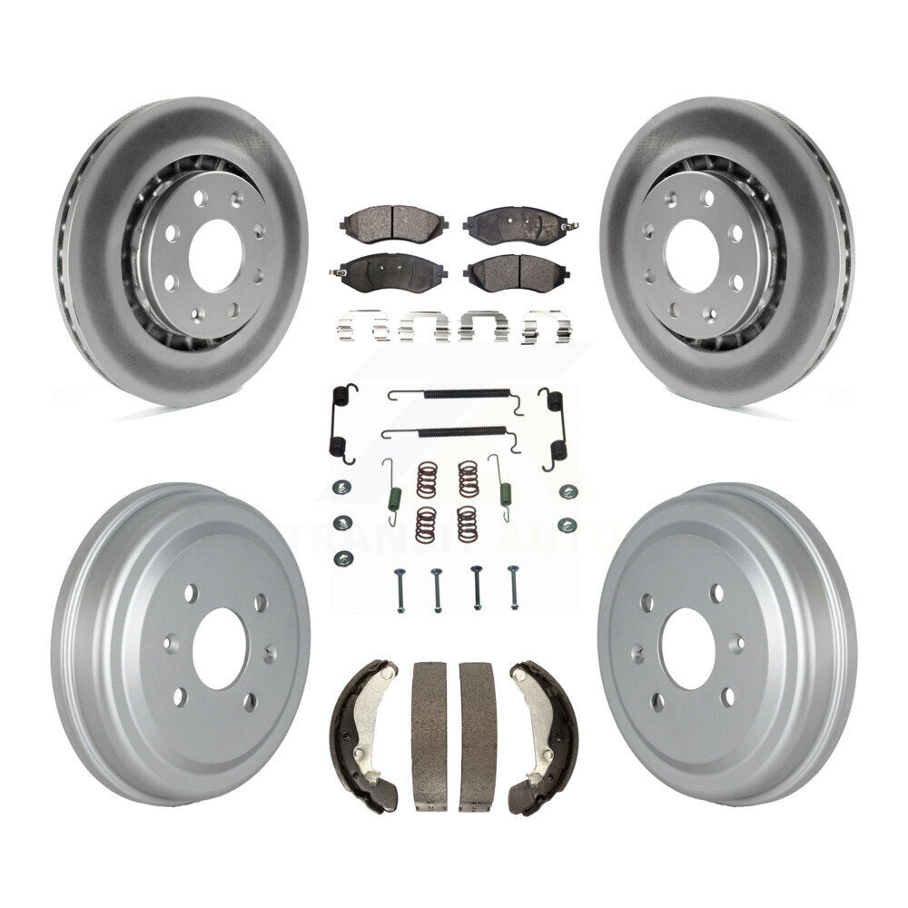 [Avant + Arrière] Kit de disque (revêtu) et plaquette (semi-métallique) de frein pour Chevrolet Aveo Spark Aveo5 Pontiac G3 Suzuki Wave Wave5 Swift+ KGF-102340