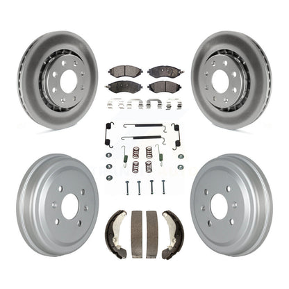 [Avant + Arrière] Kit de disque (revêtu) et plaquette (semi-métallique) de frein pour Chevrolet Aveo Spark Aveo5 Pontiac G3 Suzuki Wave Wave5 Swift+ KGF-102340