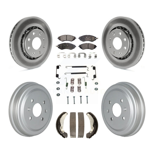 [Avant + Arrière] Kit de disque (revêtu) et plaquette (semi-métallique) de frein pour Chevrolet Aveo Spark Aveo5 Pontiac G3 Suzuki Wave Wave5 Swift+ KGF-102340