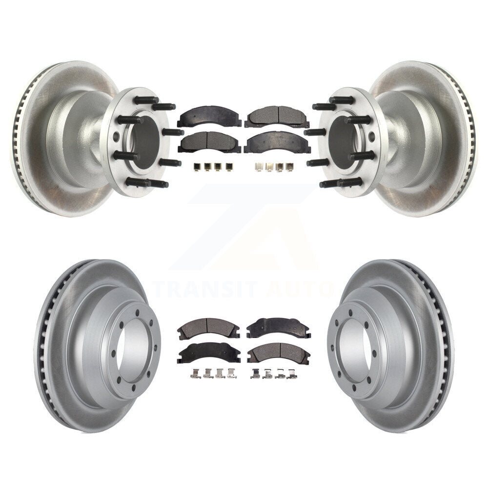 [Avant + Arrière] Kit de disque (revêtu) et plaquette (semi-métallique) de frein pour Ford E-350 Super Duty Econoline avec Dual Wheels KGF-102342