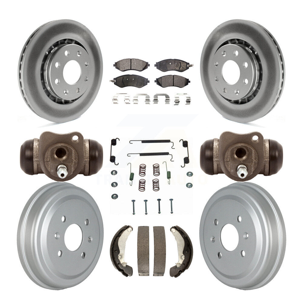 [Avant + Arrière] Kit de disque (revêtu) et plaquette (semi-métallique) de frein pour Chevrolet Aveo Spark Aveo5 Pontiac G3 Suzuki Wave Wave5 Swift+ KGF-102344