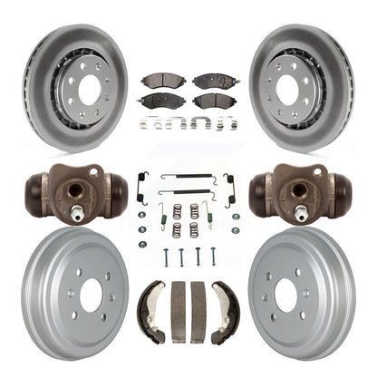 [Avant + Arrière] Kit de disque (revêtu) et plaquette (semi-métallique) de frein pour Chevrolet Aveo Spark Aveo5 Pontiac G3 Suzuki Wave Wave5 Swift+ KGF-102344