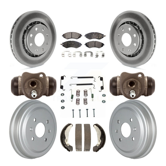 [Avant + Arrière] Kit de disque (revêtu) et plaquette (semi-métallique) de frein pour Chevrolet Aveo Spark Aveo5 Pontiac G3 Suzuki Wave Wave5 Swift+ KGF-102344