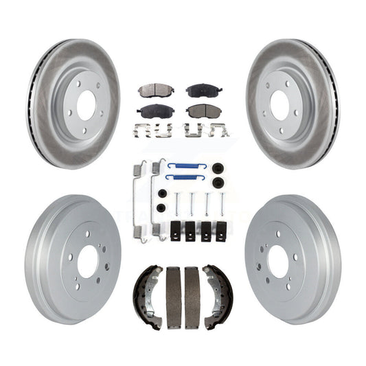 [Avant + Arrière] Kit de disque (revêtu) et plaquette (semi-métallique) de frein pour 2017-2019 Nissan Sentra Turbocharged KGF-102347