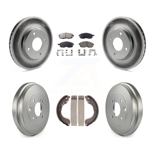 [Avant + Arrière] Kit de disque (revêtu) et plaquette (semi-métallique) de frein pour Nissan Sentra Versa Cube KGF-102354 par Transit Auto