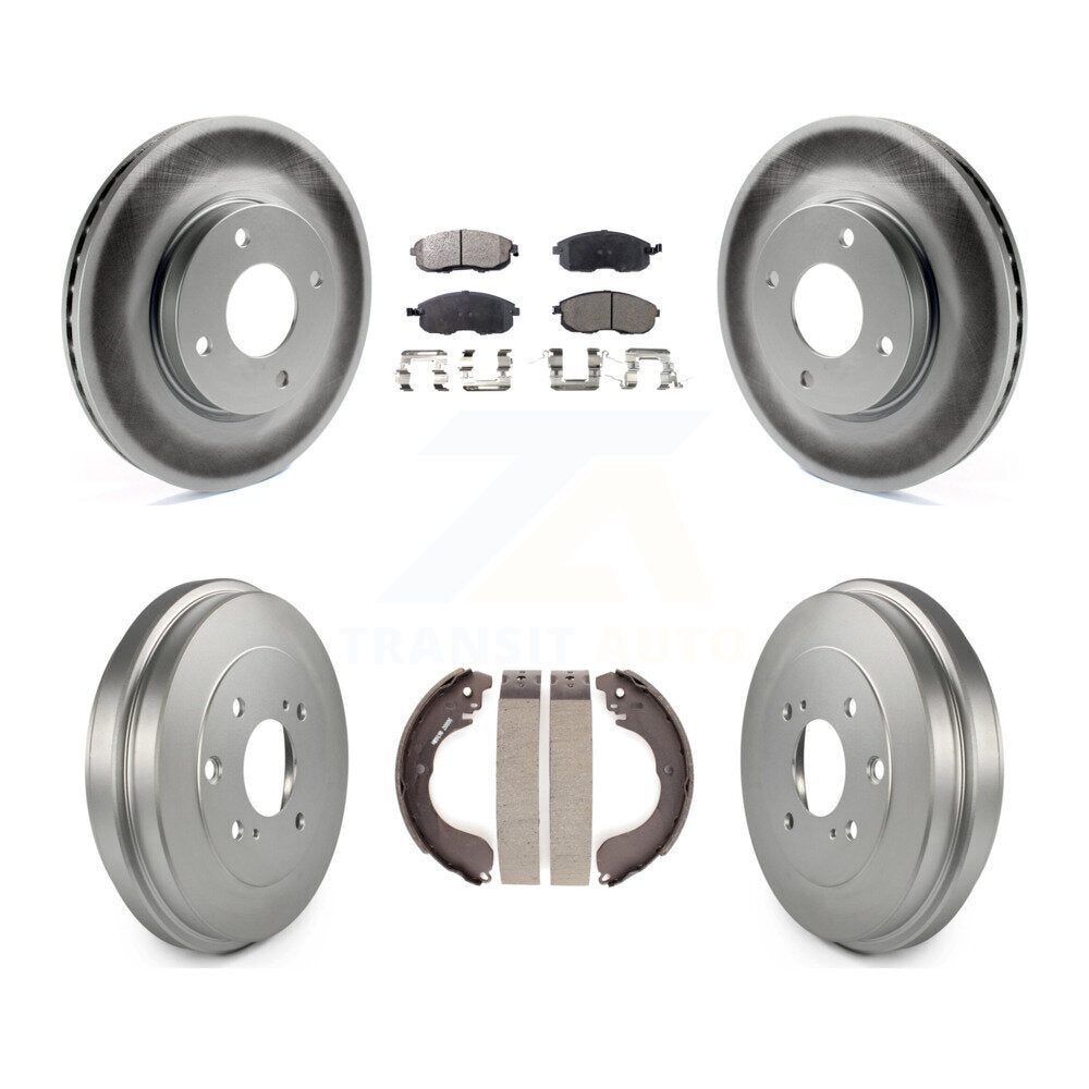[Avant + Arrière] Kit de disque (revêtu) et plaquette (semi-métallique) de frein pour Nissan Sentra Versa Cube KGF-102354