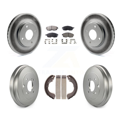 [Avant + Arrière] Kit de disque (revêtu) et plaquette (semi-métallique) de frein pour Nissan Sentra Versa Cube KGF-102354