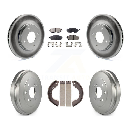 [Avant + Arrière] Kit de disque (revêtu) et plaquette (semi-métallique) de frein pour Nissan Sentra Versa Cube KGF-102354