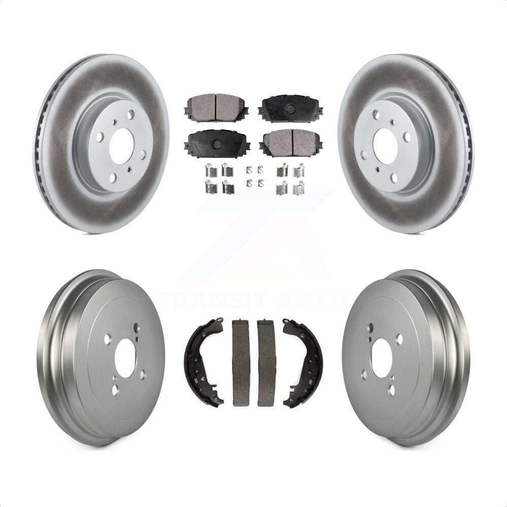 [Avant + Arrière] Kit de disque (revêtu) et plaquette (semi-métallique) de frein pour 2012-2013 Toyota Yaris SE KGF-102356 par Transit Auto