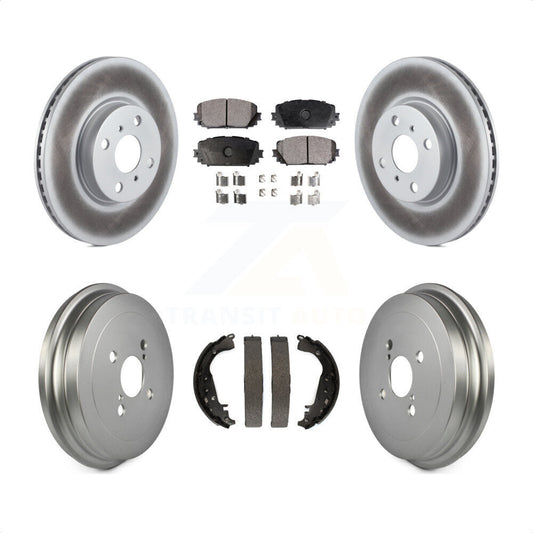 [Avant + Arrière] Kit de disque (revêtu) et plaquette (semi-métallique) de frein pour 2012-2013 Toyota Yaris SE KGF-102356 par Transit Auto