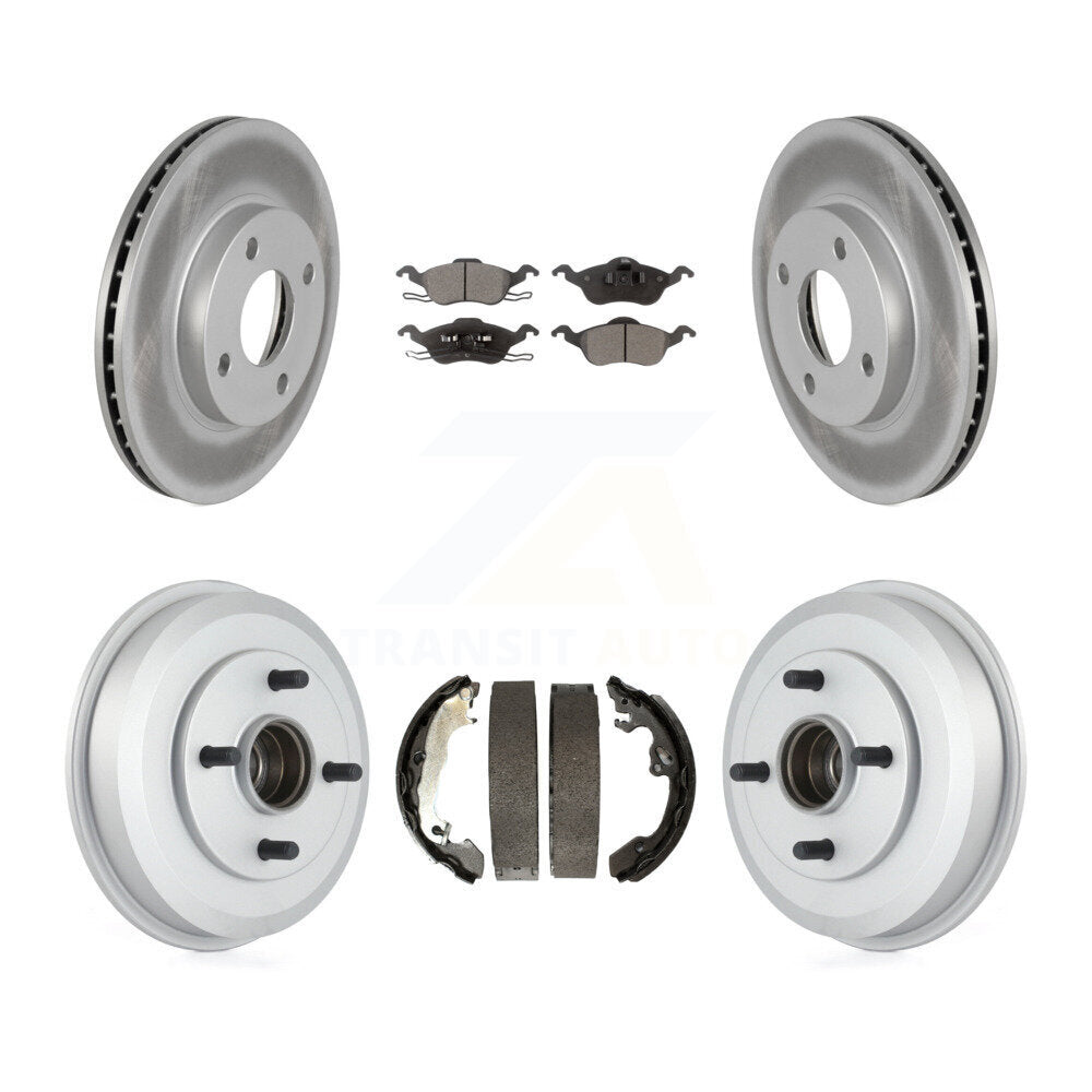 [Avant + Arrière] Kit de disque (revêtu) et plaquette (semi-métallique) de frein pour Ford Focus Wheel Bearing Includes KGF-102358