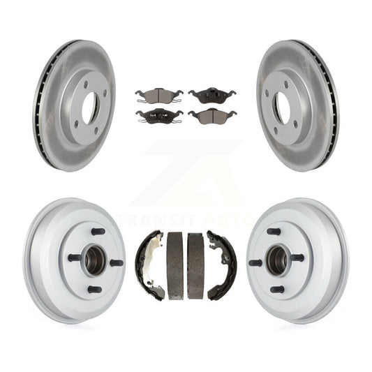 [Avant + Arrière] Kit de disque (revêtu) et plaquette (semi-métallique) de frein pour Ford Focus Wheel Bearing Includes KGF-102358