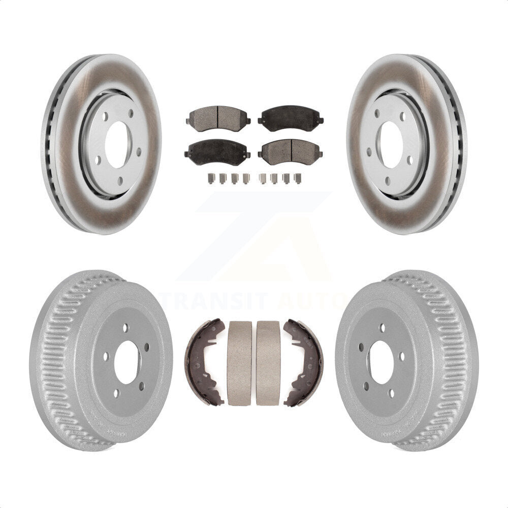 [Avant + Arrière] Kit de disque (revêtu) et plaquette (semi-métallique) de frein pour Dodge Chrysler Town & Country Grand Caravan Voyager KGF-102362 par Transit Auto