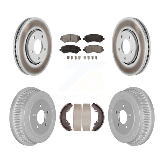 [Avant + Arrière] Kit de disque (revêtu) et plaquette (semi-métallique) de frein pour Dodge Chrysler Town & Country Grand Caravan Voyager KGF-102362 par Transit Auto