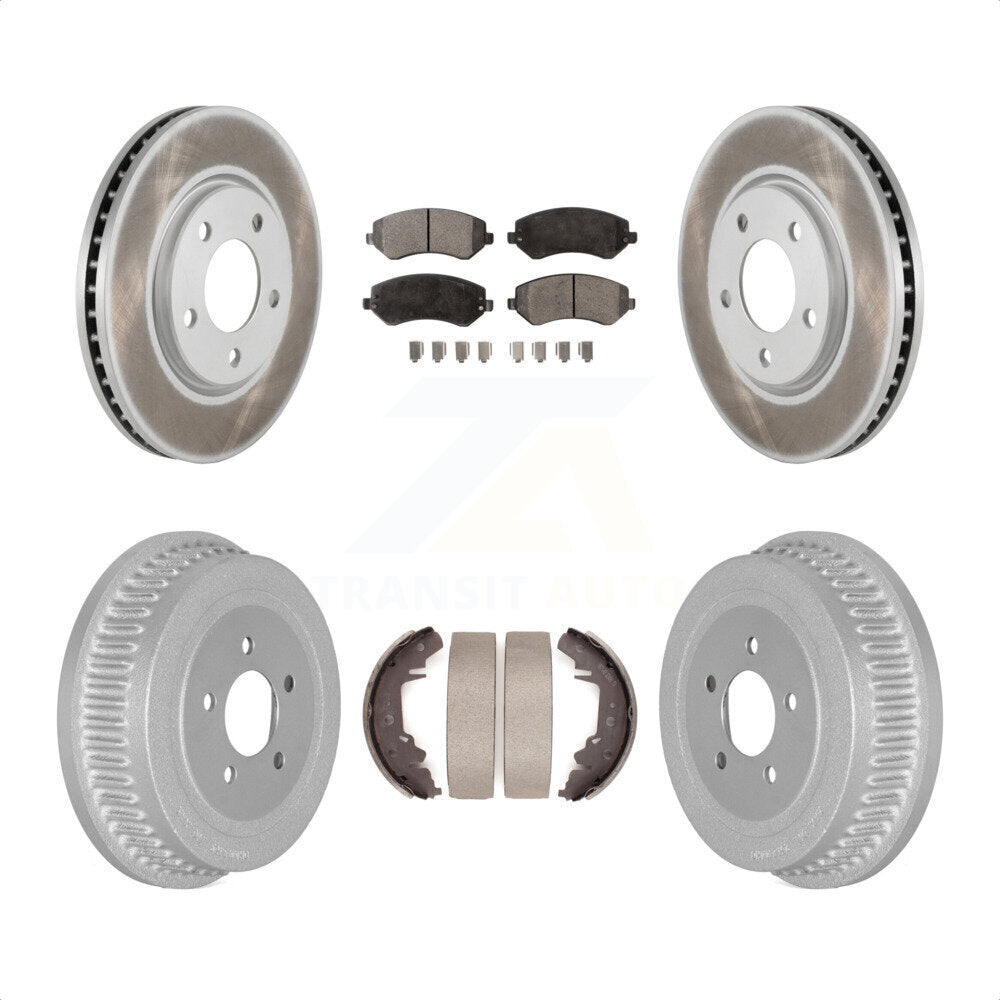 [Avant + Arrière] Kit de disque (revêtu) et plaquette (semi-métallique) de frein pour Dodge Grand Caravan Chrysler Voyager KGF-102365 par Transit Auto