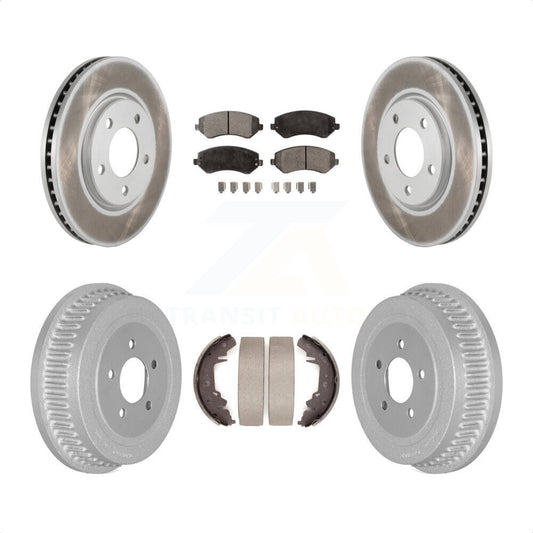 [Avant + Arrière] Kit de disque (revêtu) et plaquette (semi-métallique) de frein pour Dodge Grand Caravan Chrysler Voyager KGF-102365 par Transit Auto