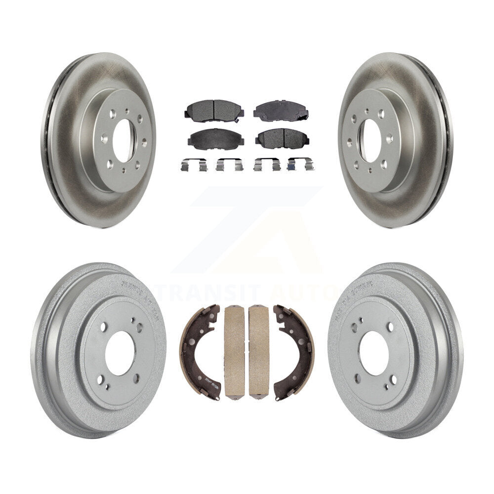 [Avant + Arrière] Kit de disque (revêtu) et plaquette (semi-métallique) de frein pour Honda Civic KGF-102366