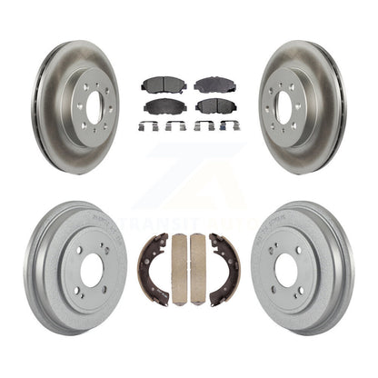 [Avant + Arrière] Kit de disque (revêtu) et plaquette (semi-métallique) de frein pour Honda Civic KGF-102366