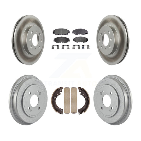 [Avant + Arrière] Kit de disque (revêtu) et plaquette (semi-métallique) de frein pour Honda Civic KGF-102366