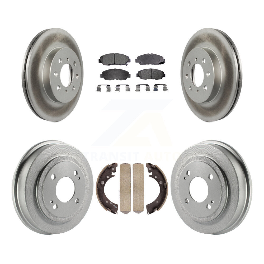 [Avant + Arrière] Kit de disque (revêtu) et plaquette (semi-métallique) de frein pour Honda Civic Acura EL KGF-102369