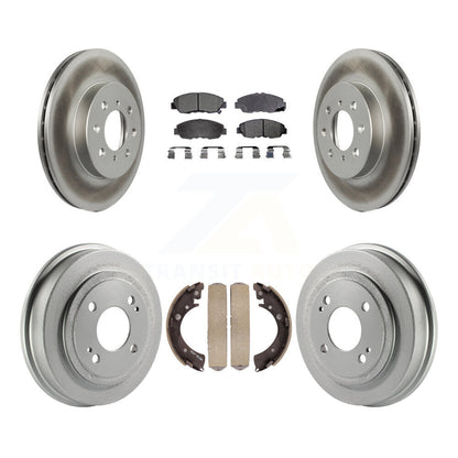 [Avant + Arrière] Kit de disque (revêtu) et plaquette (semi-métallique) de frein pour Honda Civic Acura EL KGF-102369