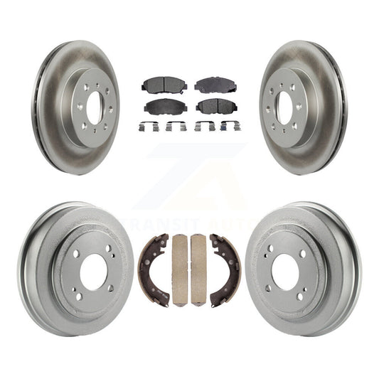 [Avant + Arrière] Kit de disque (revêtu) et plaquette (semi-métallique) de frein pour Honda Civic Acura EL KGF-102369