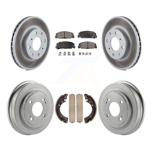 [Avant + Arrière] Kit de disque (revêtu) et plaquette (semi-métallique) de frein pour Honda Civic KGF-102370