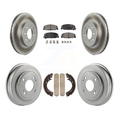 [Avant + Arrière] Kit de disque (revêtu) et plaquette (semi-métallique) de frein pour 1997 Honda Civic LX avec 4-Wheel ABS KGF-102372
