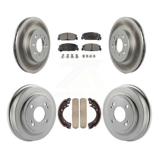 [Avant + Arrière] Kit de disque (revêtu) et plaquette (semi-métallique) de frein pour 1997 Honda Civic LX avec 4-Wheel ABS KGF-102372