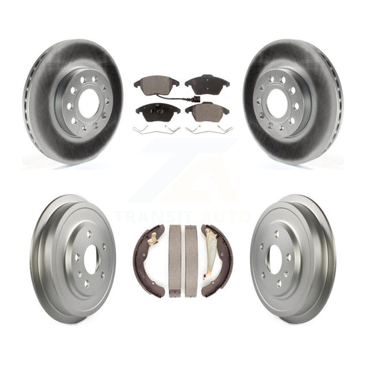 [Avant + Arrière] Kit de disque (revêtu) et plaquette (semi-métallique) de frein pour Volkswagen Jetta Beetle avec 288mm Diameter Rotor KGF-102373