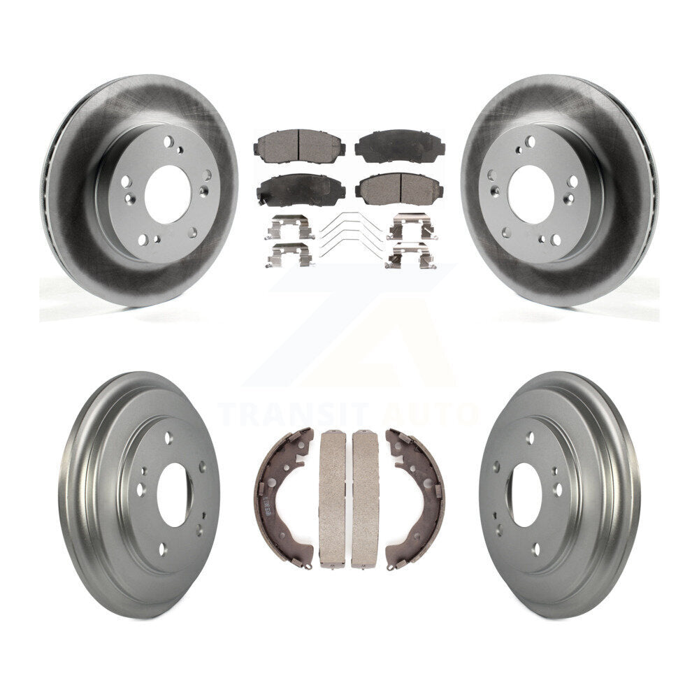 [Avant + Arrière] Kit de disque (revêtu) et plaquette (semi-métallique) de frein pour 2015 Honda Civic LX avec Manual transmission KGF-102380