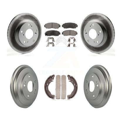 [Avant + Arrière] Kit de disque (revêtu) et plaquette (semi-métallique) de frein pour 2015 Honda Civic LX avec Manual transmission KGF-102380