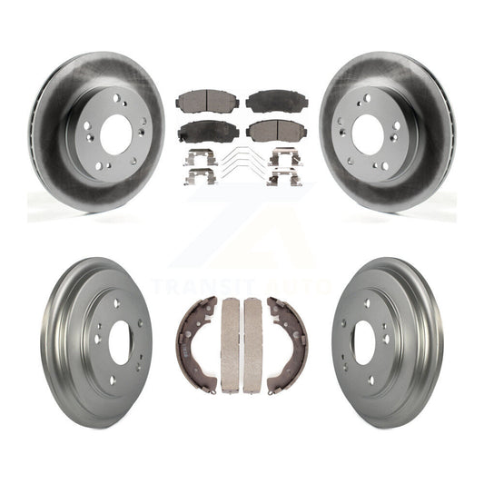 [Avant + Arrière] Kit de disque (revêtu) et plaquette (semi-métallique) de frein pour 2015 Honda Civic LX avec Manual transmission KGF-102380