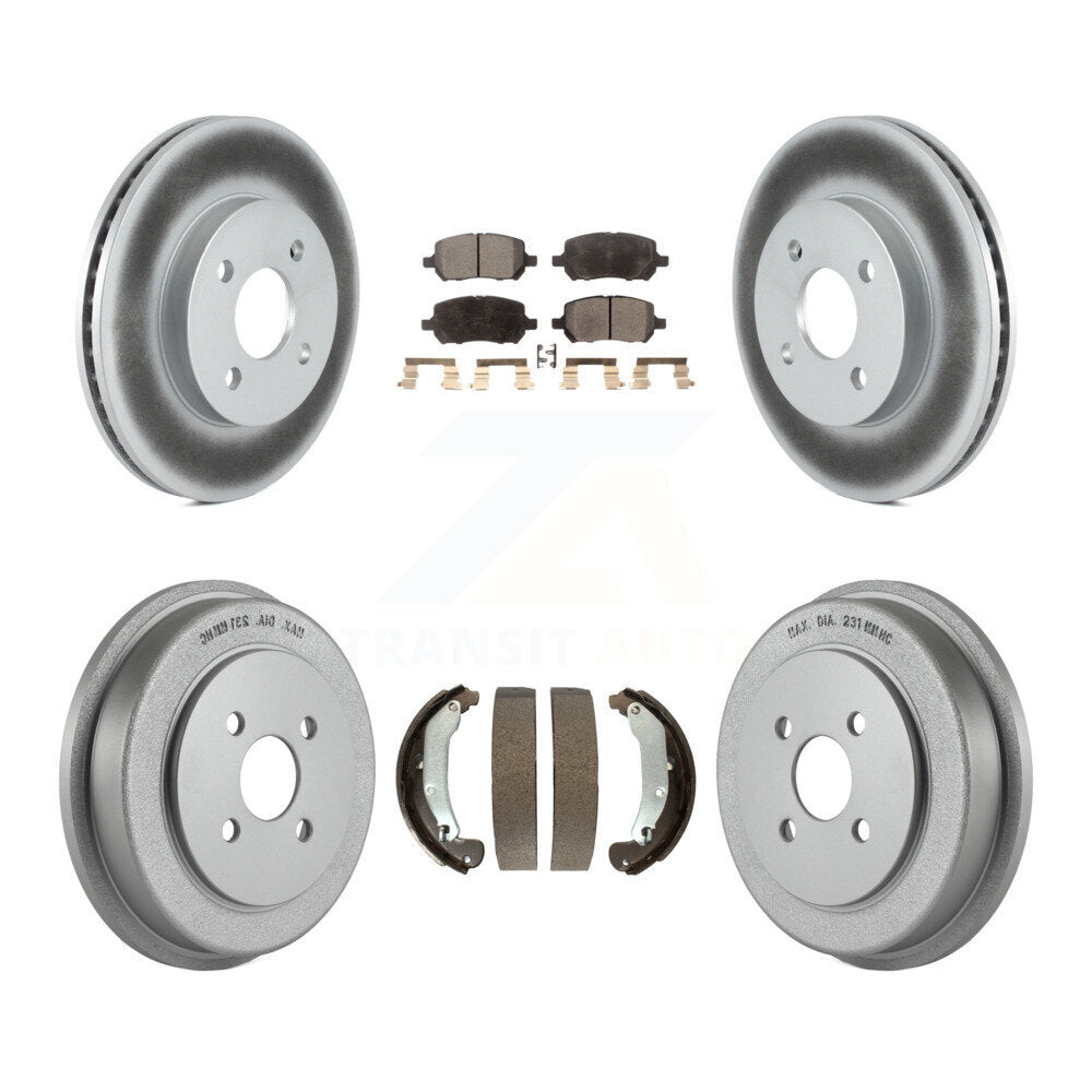 [Avant + Arrière] Kit de disque (revêtu) et plaquette (semi-métallique) de frein pour Chevrolet Cobalt Saturn Ion Pontiac Pursuit KGF-102381