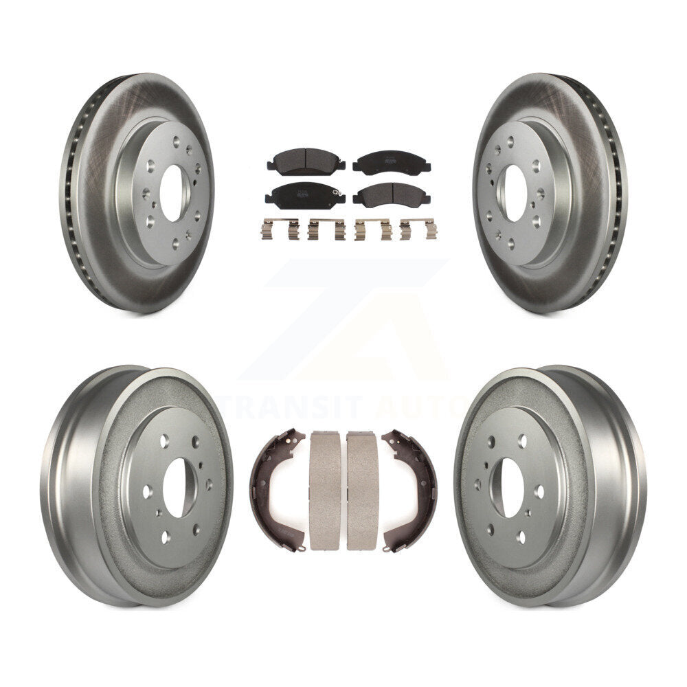 [Avant + Arrière] Kit de disque (revêtu) et plaquette (semi-métallique) de frein pour 2008 Chevrolet Silverado 1500 GMC Sierra avec Vehicles Using Hold Down Pins KGF-102391
