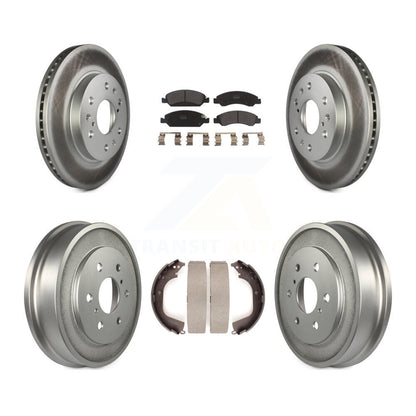 [Avant + Arrière] Kit de disque (revêtu) et plaquette (semi-métallique) de frein pour 2008 Chevrolet Silverado 1500 GMC Sierra avec Vehicles Using Hold Down Pins KGF-102391