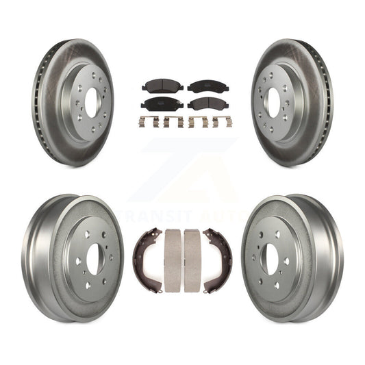 [Avant + Arrière] Kit de disque (revêtu) et plaquette (semi-métallique) de frein pour 2008 Chevrolet Silverado 1500 GMC Sierra avec Vehicles Using Hold Down Pins KGF-102391