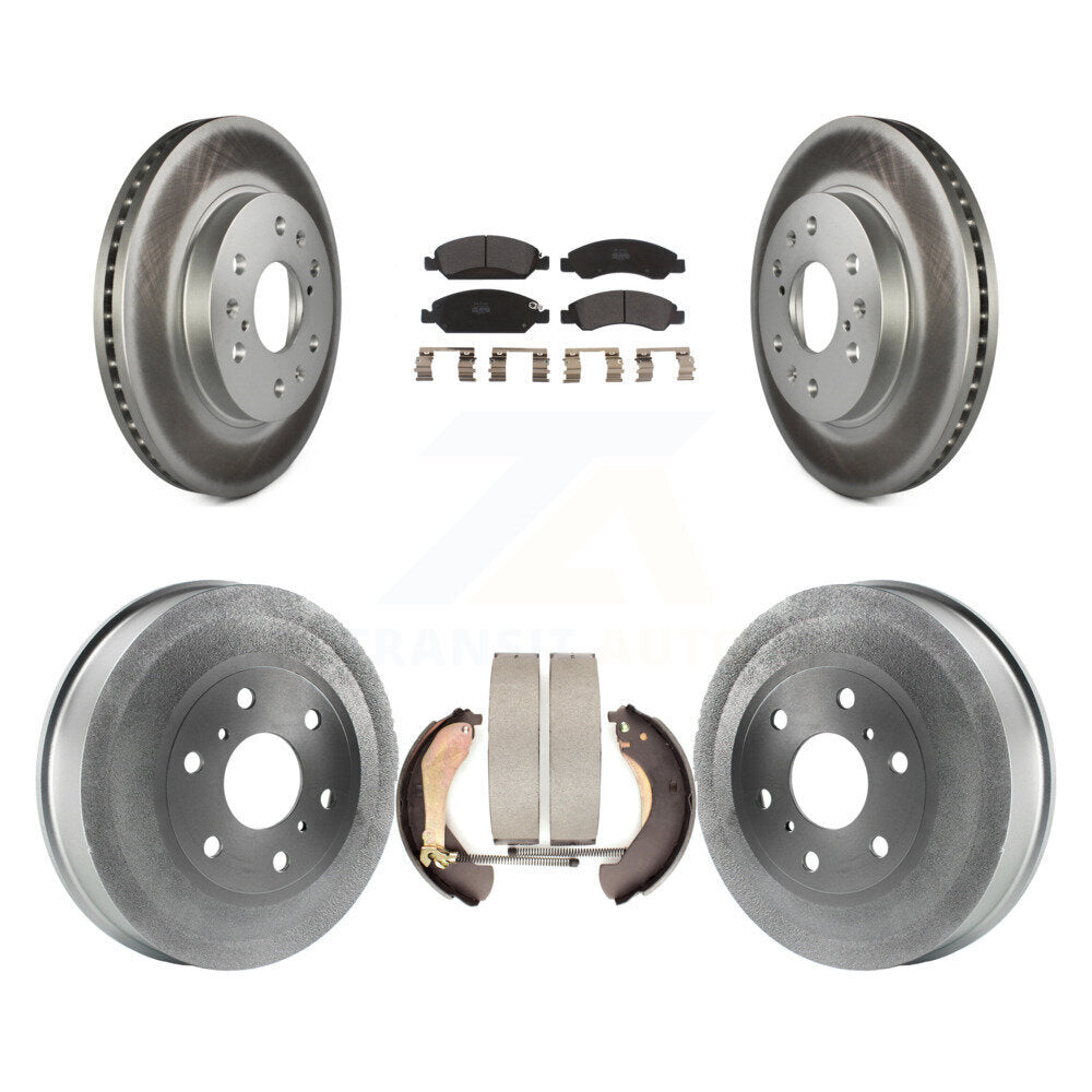 [Avant + Arrière] Kit de disque (revêtu) et plaquette (semi-métallique) de frein pour 2009 Chevrolet Silverado 1500 GMC Sierra Except Vehicles Using Hold Down Pins KGF-102393