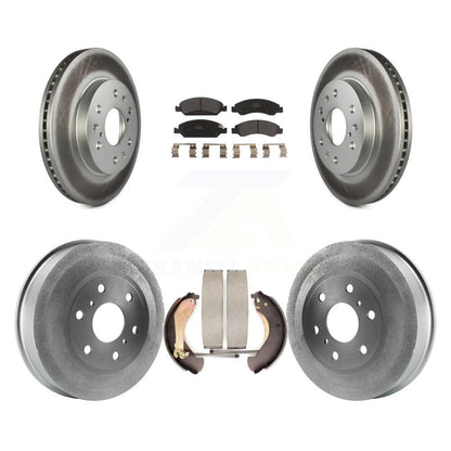[Avant + Arrière] Kit de disque (revêtu) et plaquette (semi-métallique) de frein pour 2009 Chevrolet Silverado 1500 GMC Sierra Except Vehicles Using Hold Down Pins KGF-102393