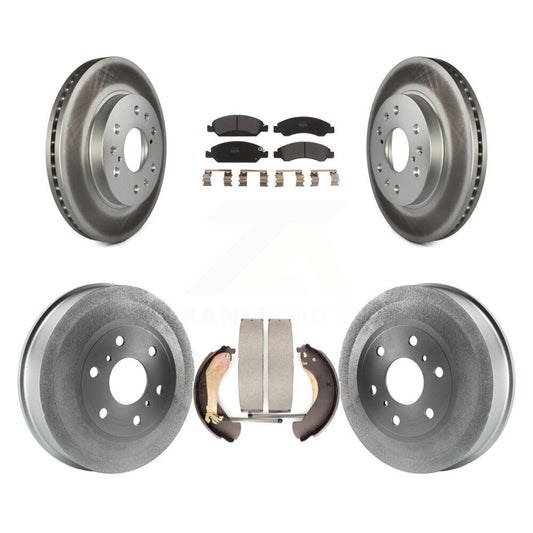 [Avant + Arrière] Kit de disque (revêtu) et plaquette (semi-métallique) de frein pour 2009 Chevrolet Silverado 1500 GMC Sierra Except Vehicles Using Hold Down Pins KGF-102393