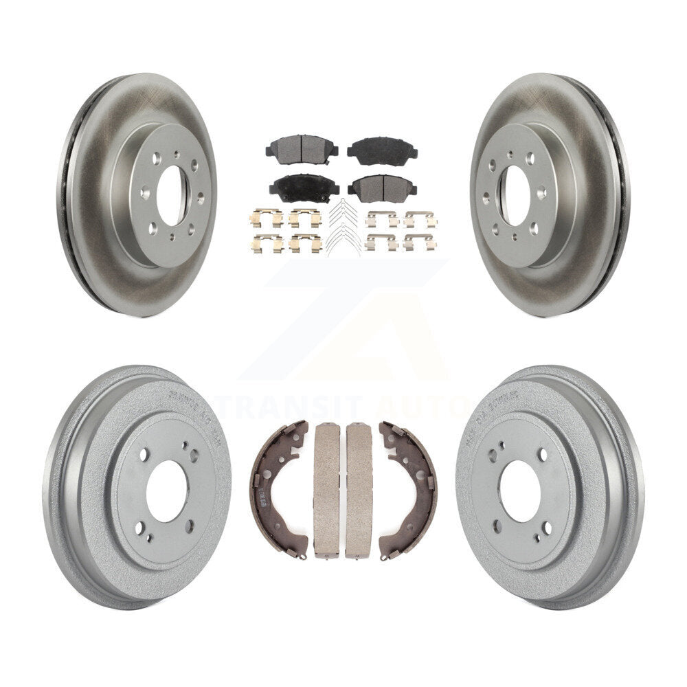 [Avant + Arrière] Kit de disque (revêtu) et plaquette (semi-métallique) de frein pour Honda Fit KGF-102397