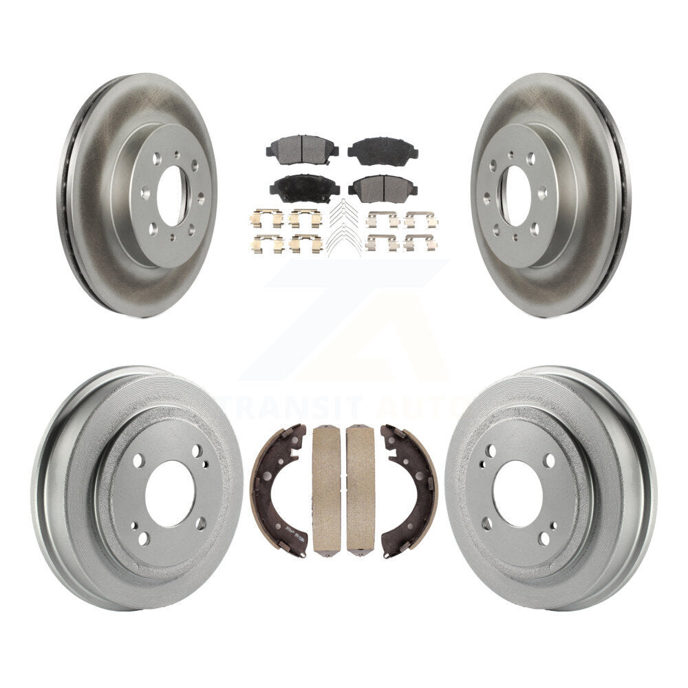 [Avant + Arrière] Kit de disque (revêtu) et plaquette (semi-métallique) de frein pour 2007-2008 Honda Fit KGF-102398