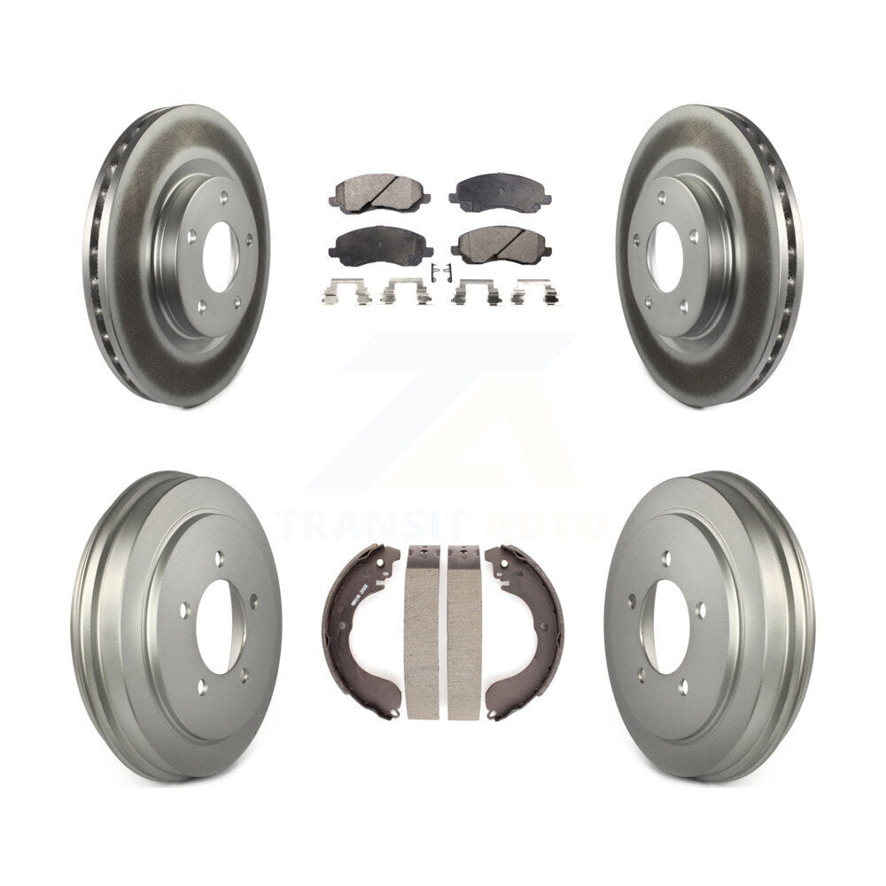 [Avant + Arrière] Kit de disque (revêtu) et plaquette (semi-métallique) de frein pour Jeep Patriot Compass Dodge Caliber Chrysler Sebring Avenger KGF-102400
