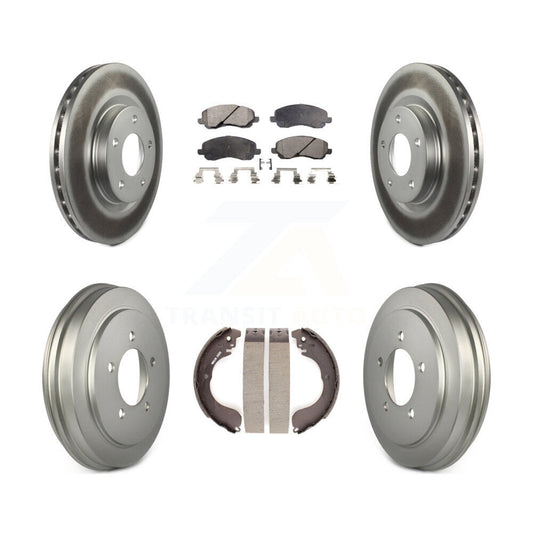 [Avant + Arrière] Kit de disque (revêtu) et plaquette (semi-métallique) de frein pour Jeep Patriot Compass Dodge Caliber Chrysler Sebring Avenger KGF-102400