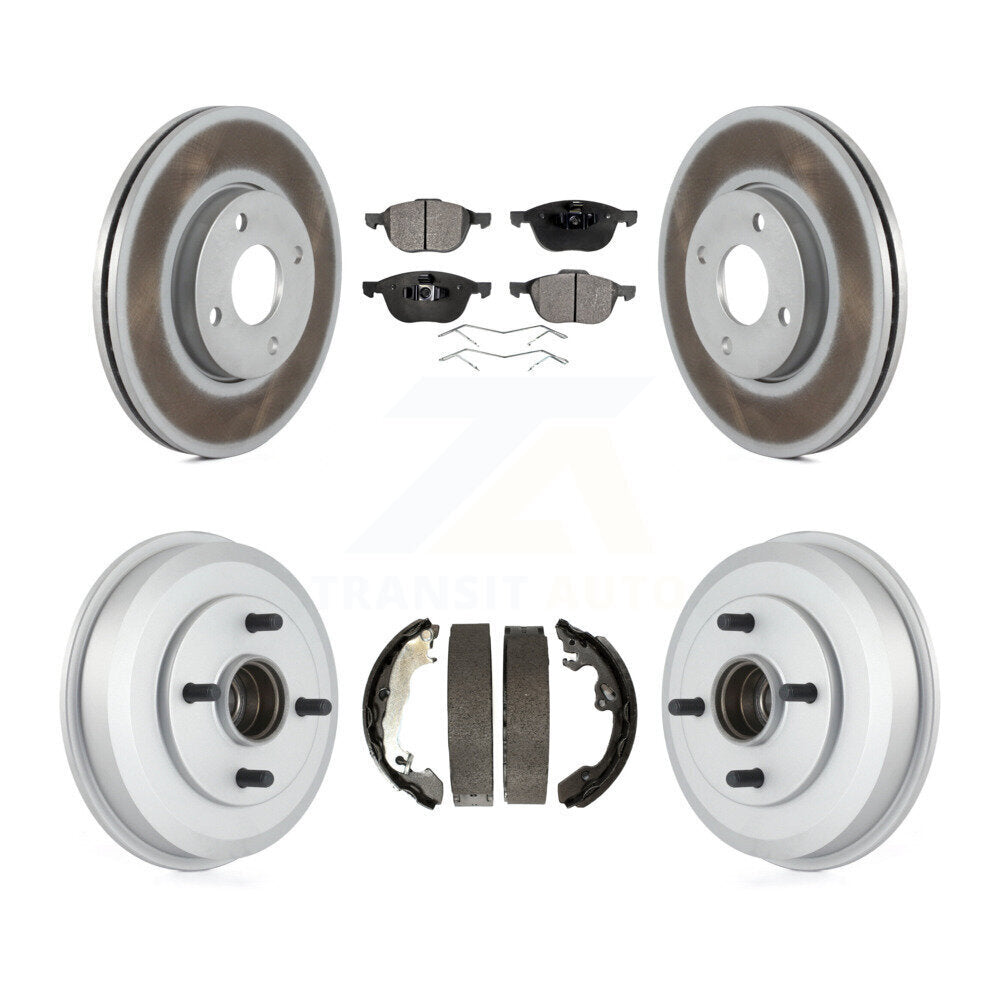 [Avant + Arrière] Kit de disque (revêtu) et plaquette (semi-métallique) de frein pour 2005-2007 Ford Focus Wheel Bearing Includes KGF-102402