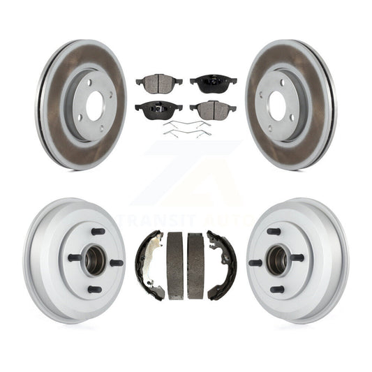 [Avant + Arrière] Kit de disque (revêtu) et plaquette (semi-métallique) de frein pour 2005-2007 Ford Focus Wheel Bearing Includes KGF-102402